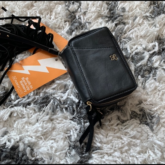 Punchcase Black Fringe Clutch with Phone Battery - Picture 2 of 4